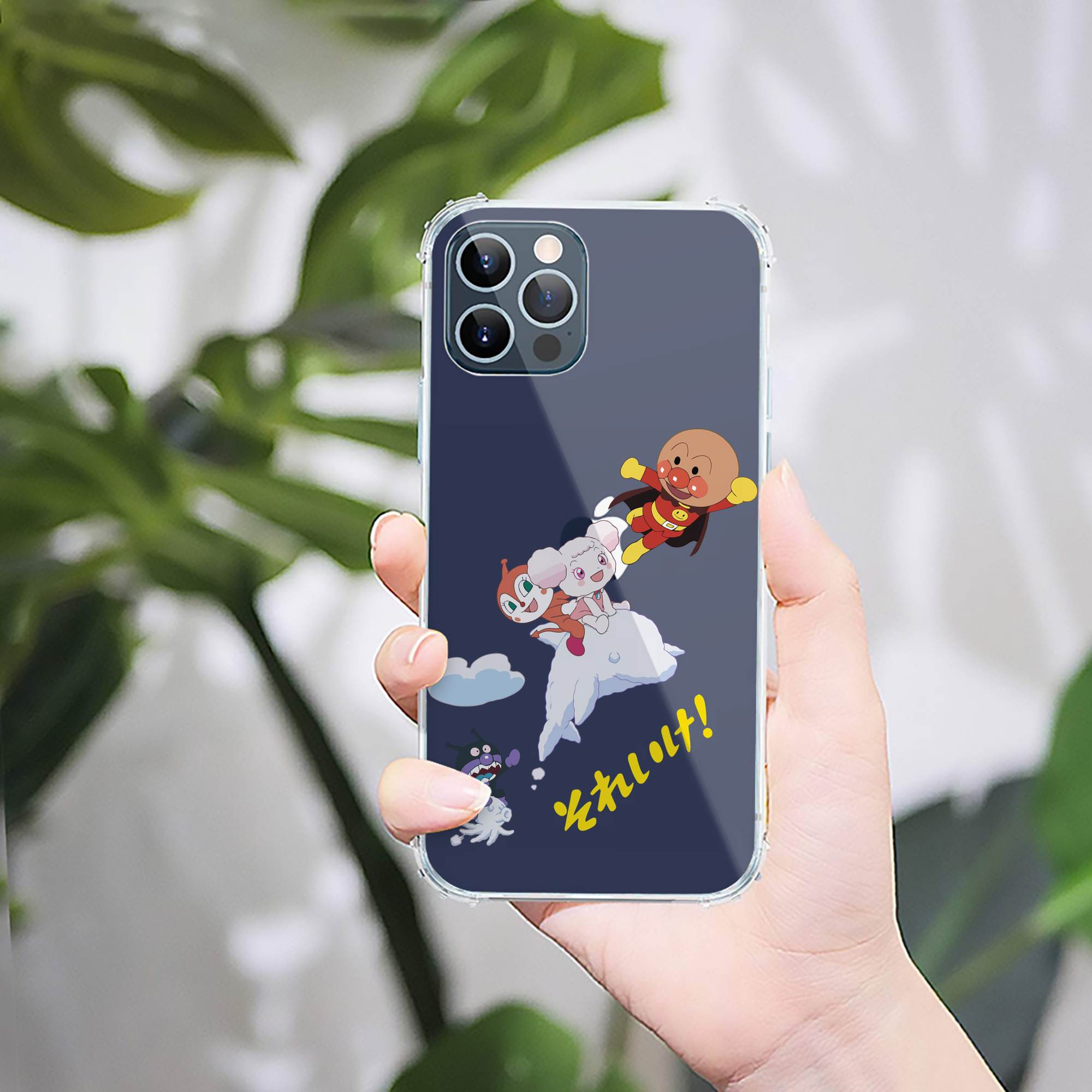（画像用） アンパンマン Anpanman 【iPhone 12シリーズ対応】透明スマホケース（クリアソフトケース）